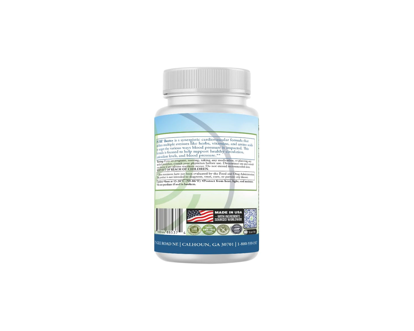 PURE® Beets+ Organic Beet Root Capsules - 900mg - 90 Count, 30 Servings - Blood Pressure & Circulation Support Supplement - with L-Arginine, Hawthorn Berry & B12 - Cardiovascular Health - Made in USA - Maple Wellness Supplements