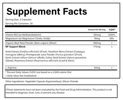 PURE® Beets+ Organic Beet Root Capsules - 900mg - 90 Count, 30 Servings - Blood Pressure & Circulation Support Supplement - with L-Arginine, Hawthorn Berry & B12 - Cardiovascular Health - Made in USA - Maple Wellness Supplements