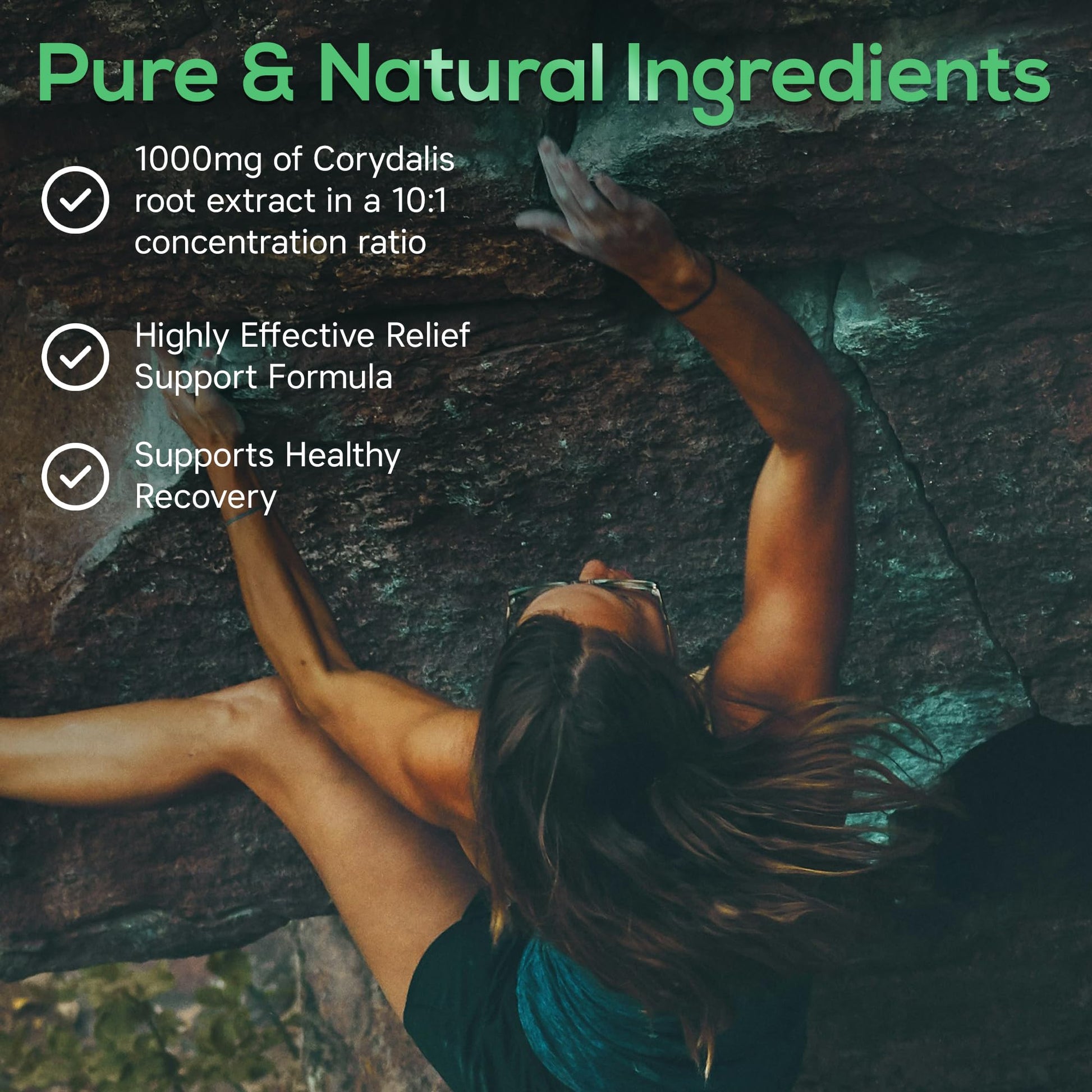 Pure Corydalis Root Extract Capsule - 1000mg Strength, 10:1 Corydalis Yanhusuo Extract, Natural Relief, Long Lasting, 100% Vegetarian, 60 Servings, 120 Count - Maple Wellness Supplements