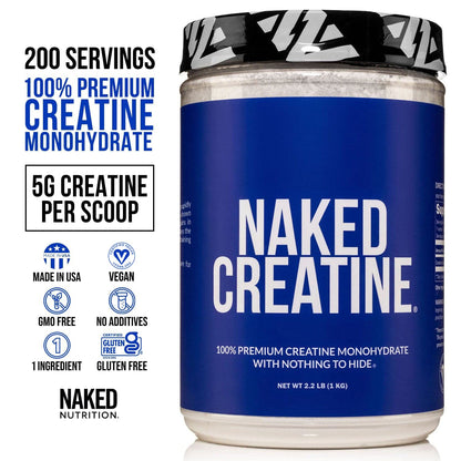 Pure Creatine Monohydrate – 200 Servings - 1,000 Grams, 2.2lb Bulk, Vegan, Non-GMO - Maple Wellness Supplements