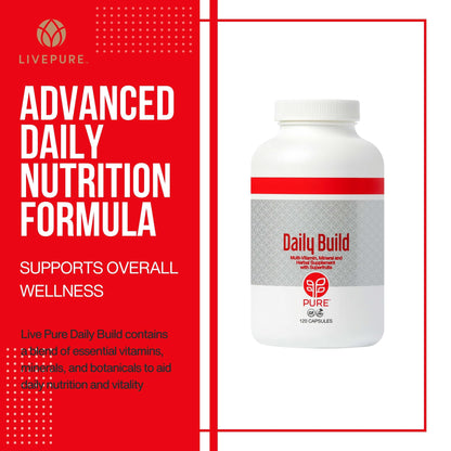 PURE Daily Build | 120 Capsules | Advanced Multivitamin Supplement | Enhanced with Essential Vitamins, Minerals - Maple Wellness Supplements