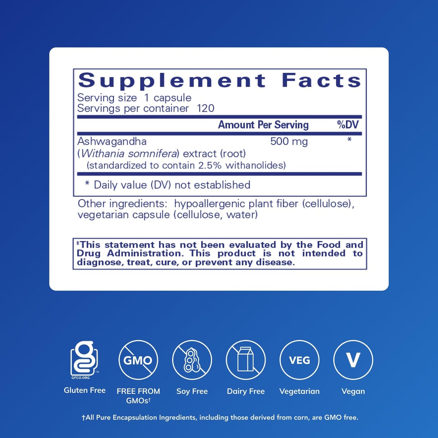 Pure Encapsulations Ashwagandha - 500 mg Ashwagandha Extract - Metabolism & Stress Support - Immune Support - GMO Free & Vegan - 120 Capsules - Maple Wellness Supplements