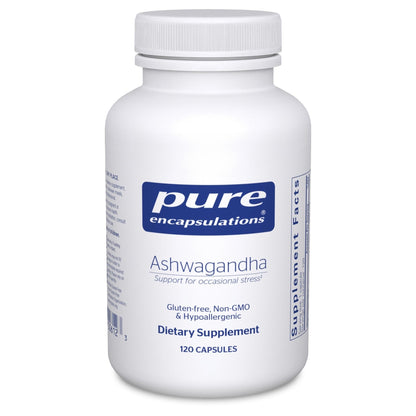 Pure Encapsulations Ashwagandha - 500 mg Ashwagandha Extract - Metabolism & Stress Support - Immune Support - GMO Free & Vegan - 120 Capsules - Maple Wellness Supplements