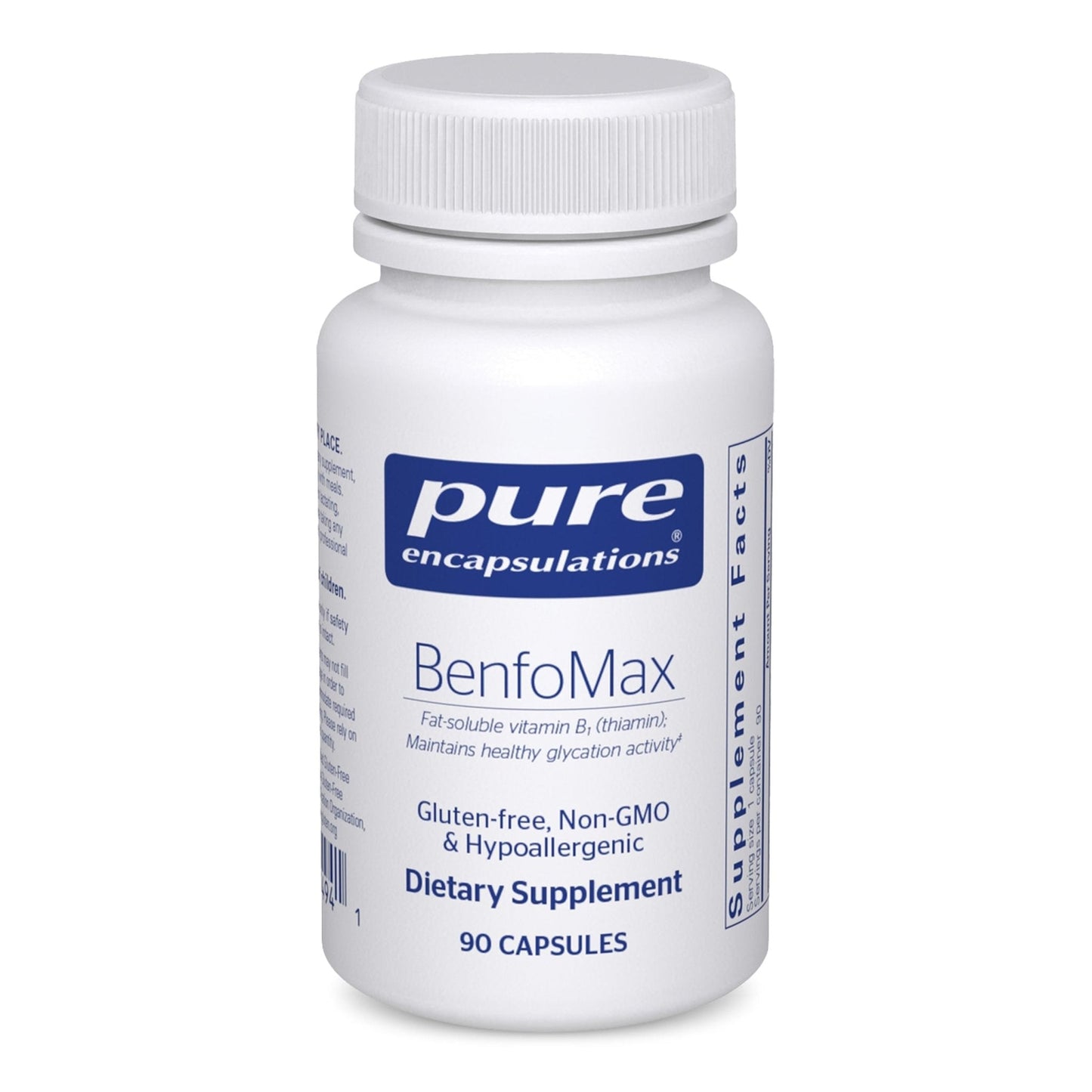 Pure Encapsulations BenfoMax 90's - 200 mg Benfotiamine - Vitamin B1 Thiamin Supplement - Supports Heart & Metabolism Health - Maple Wellness Supplements