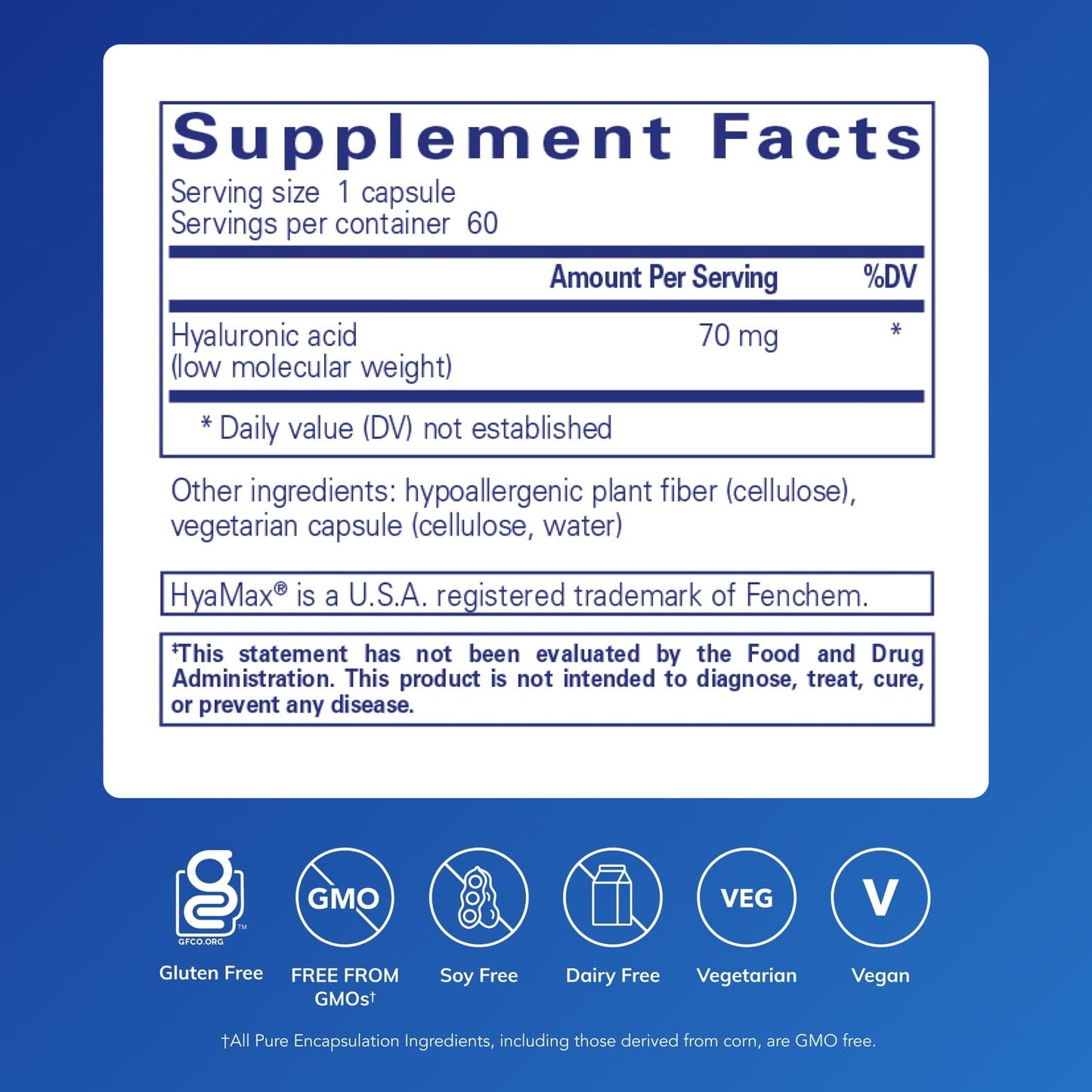 Pure Encapsulations Hyaluronic Acid - for Skin Hydration, Joint Lubrication & Joint Health* - Effective Absorption - Gluten Free - Maple Wellness Supplements