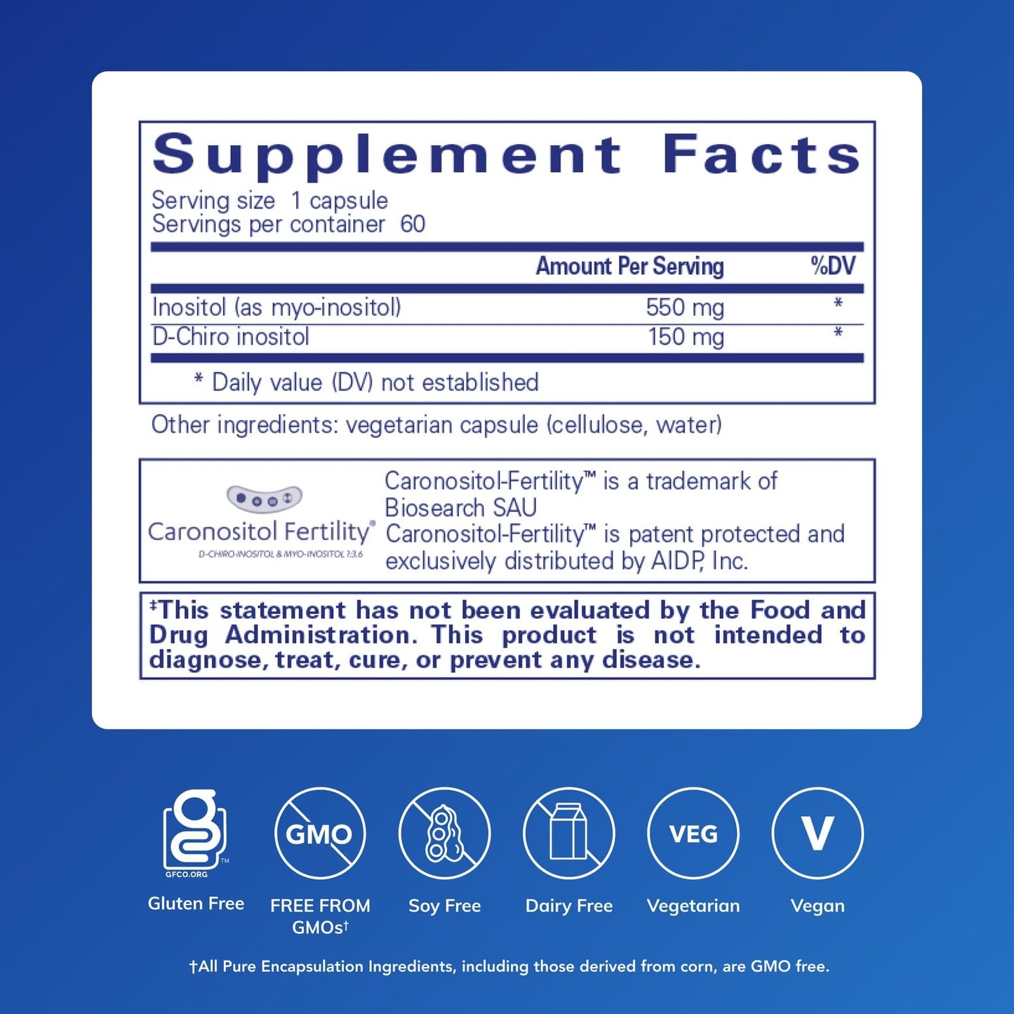 Pure Encapsulations Inositol Complex | Supplement to Support Energy, Healthy Metabolism, and Ovarian Function* | 60 Capsules - Maple Wellness Supplements
