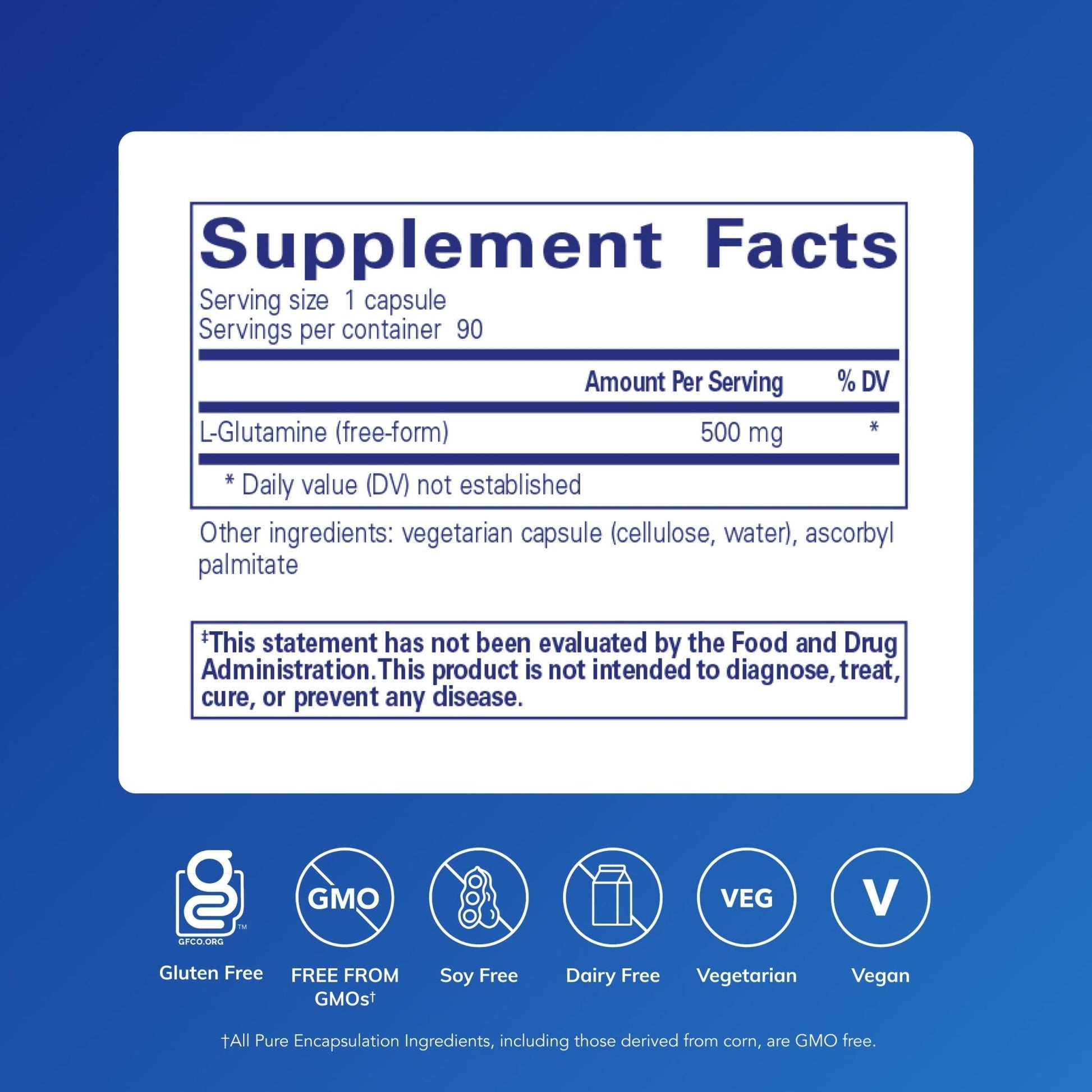 Pure Encapsulations L-Glutamine 500 mg - Supplement for Immune and Digestive Support, Gut Health and Lining, Metabolism, and Muscle Support* - Maple Wellness Supplements