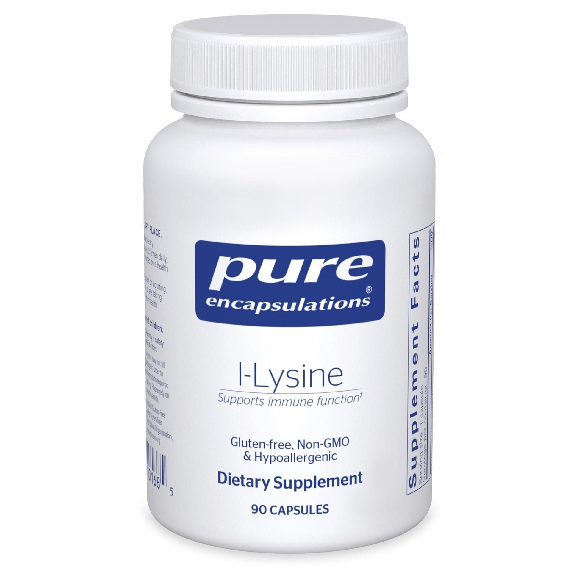 Pure Encapsulations L-Lysine - Essential Amino Acid Supplement for Immune Support & Gum, Lip Health* - with L-Lysine HCl - 90 Capsules - Maple Wellness Supplements