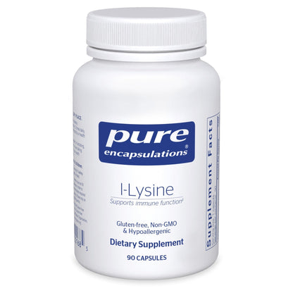 Pure Encapsulations L-Lysine - Essential Amino Acid Supplement for Immune Support & Gum, Lip Health* - with L-Lysine HCl - 90 Capsules - Maple Wellness Supplements