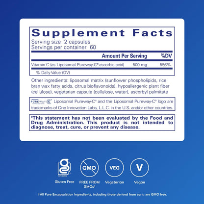 Pure Encapsulations Liposomal Vitamin C - Immune Support Supplement* - Antioxidant Nourishment - Daily Vitamin - Maple Wellness Supplements