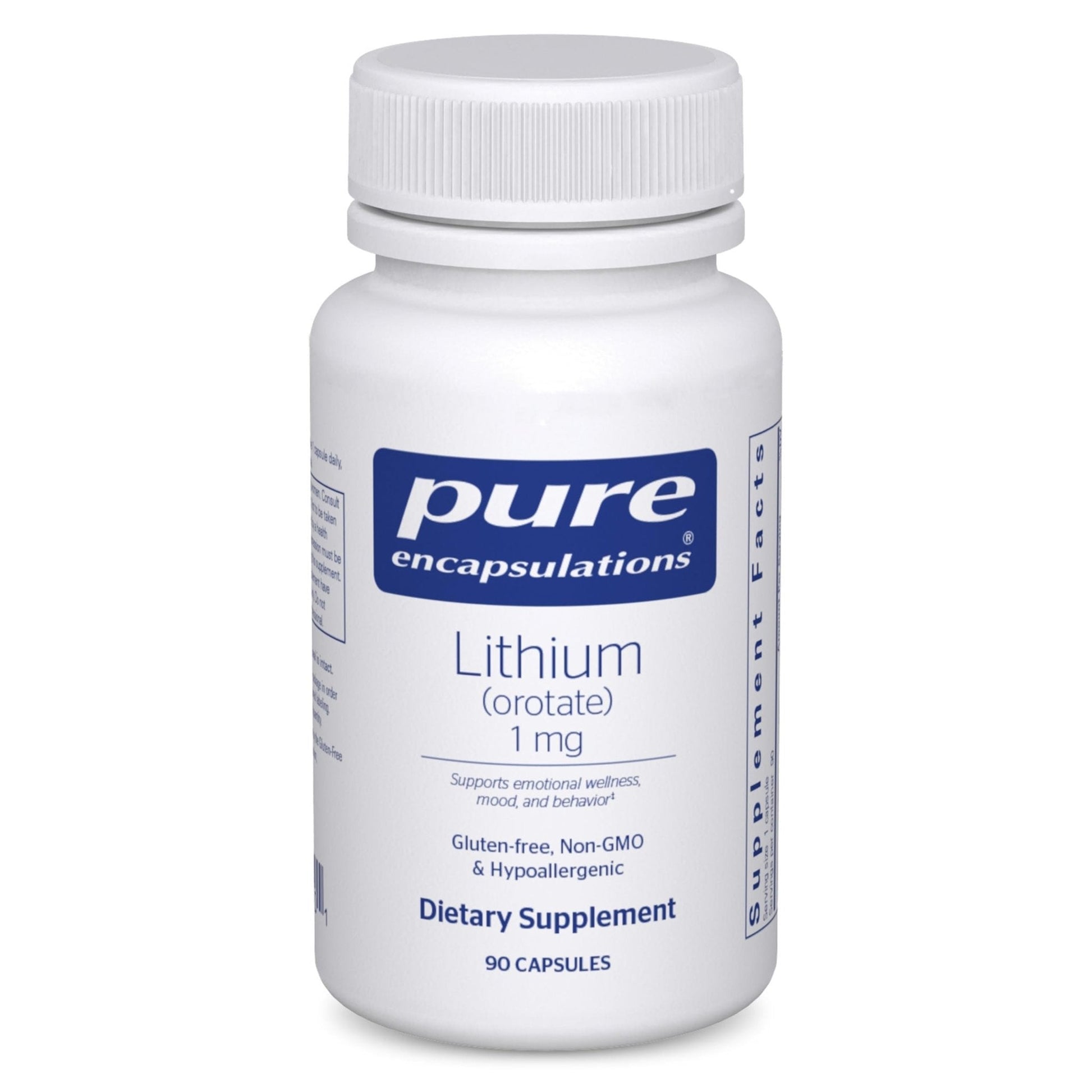 Pure Encapsulations Lithium (Orotate) 1 mg | Support for Calmness and Behavior | 90 Capsules - Maple Wellness Supplements