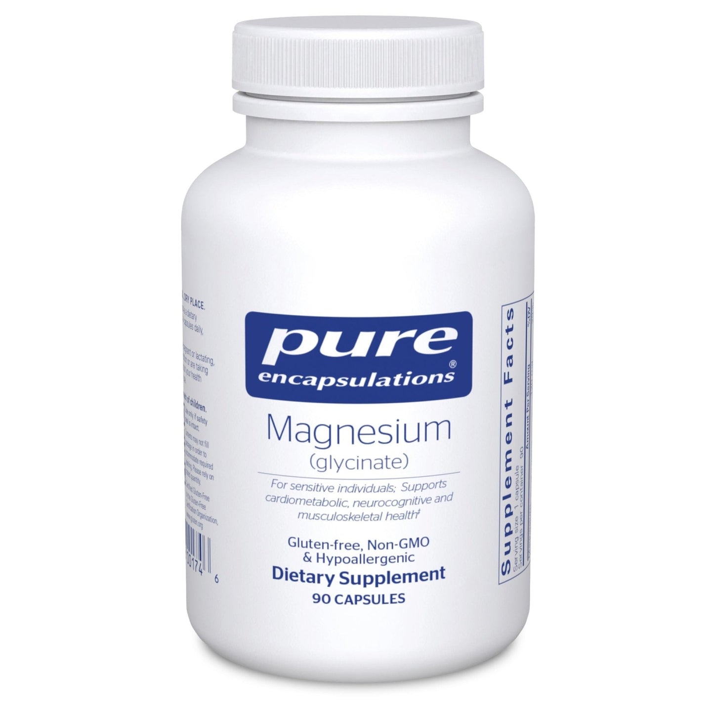 Pure Encapsulations Magnesium (Glycinate) - Supplement to Support Stress Relief, Sleep, Heart Health, Nerves, Muscles, and Metabolism* - with Magnesium Glycinate - 90 Capsules - Maple Wellness Supplements