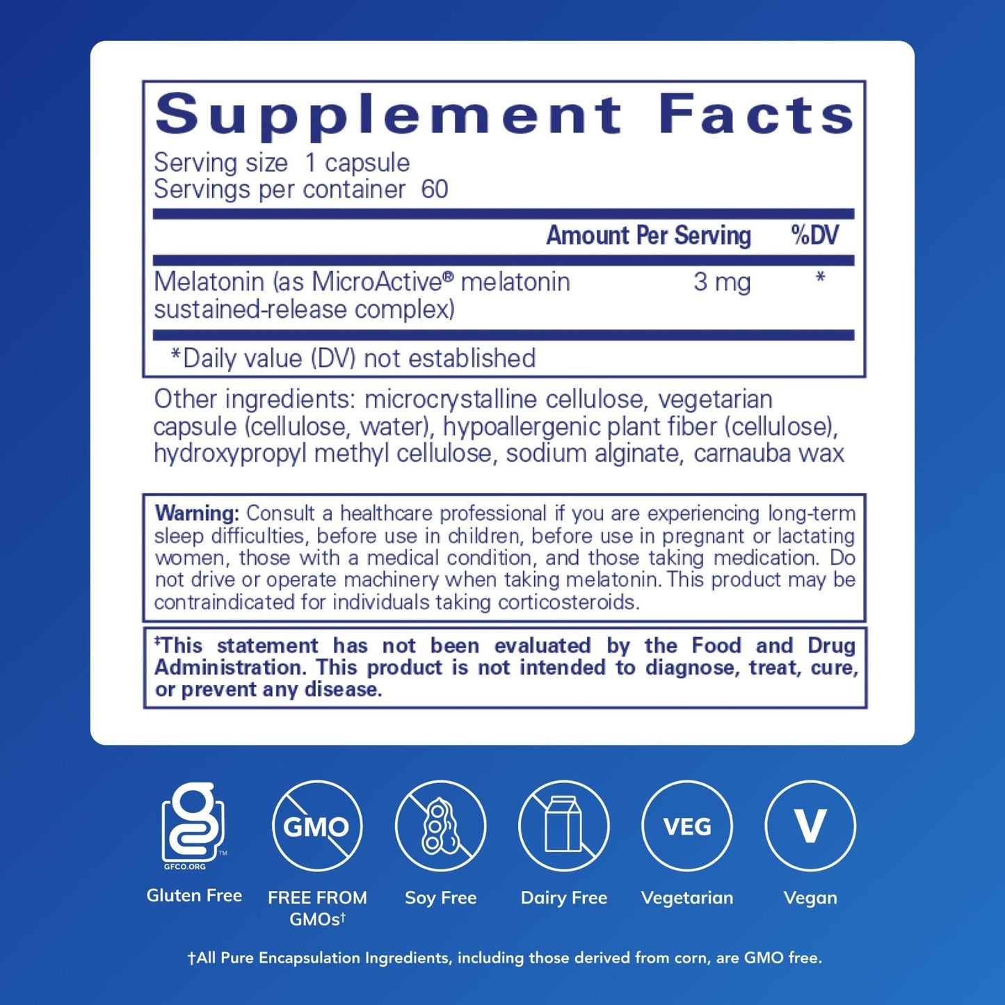 Pure Encapsulations Melatonin-SR - Extended Release Melatonin - Supports Restful Sleep* - Sleep Supplement - Gluten Free & Vegan - 60 Capsules - Maple Wellness Supplements