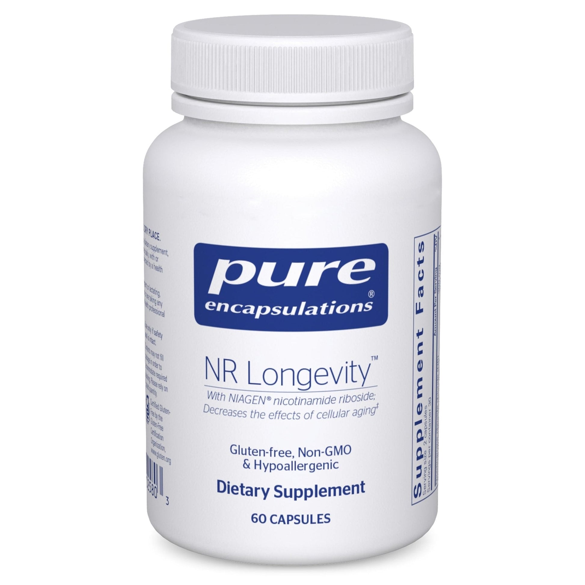 Pure Encapsulations NR Longevity NAD Supplement – Supports Healthy Aging, NAD+ Replenishment, Mitochondrial Function, with NIAGEN – Gluten Free, Non-GMO, Hypoallergenic – 60 Capsules - Maple Wellness Supplements