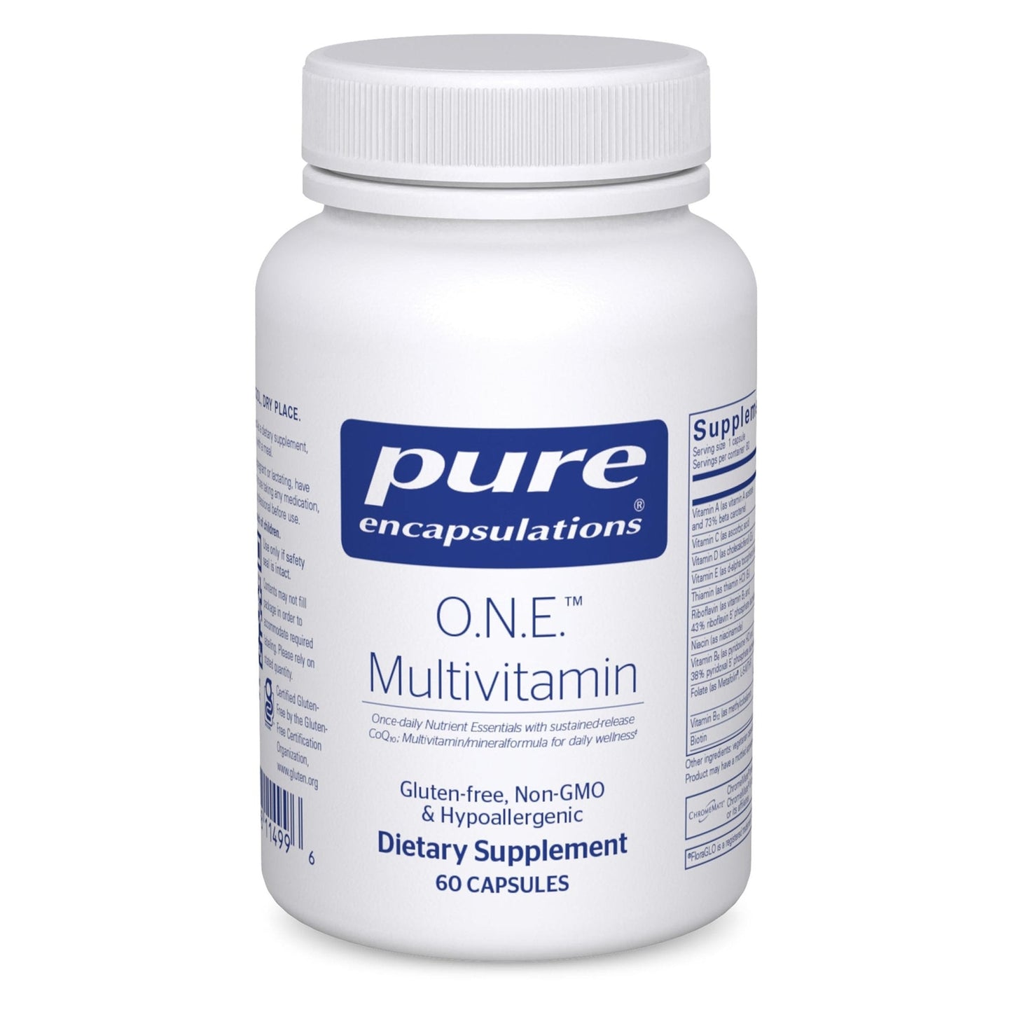 Pure Encapsulations O.N.E. Multivitamin - Once Daily Multivitamin with Antioxidant Complex Metafolin, CoQ10, and Lutein to Support Vision, Cognitive Function, and Cellular Health* - 60 Capsules - Maple Wellness Supplements