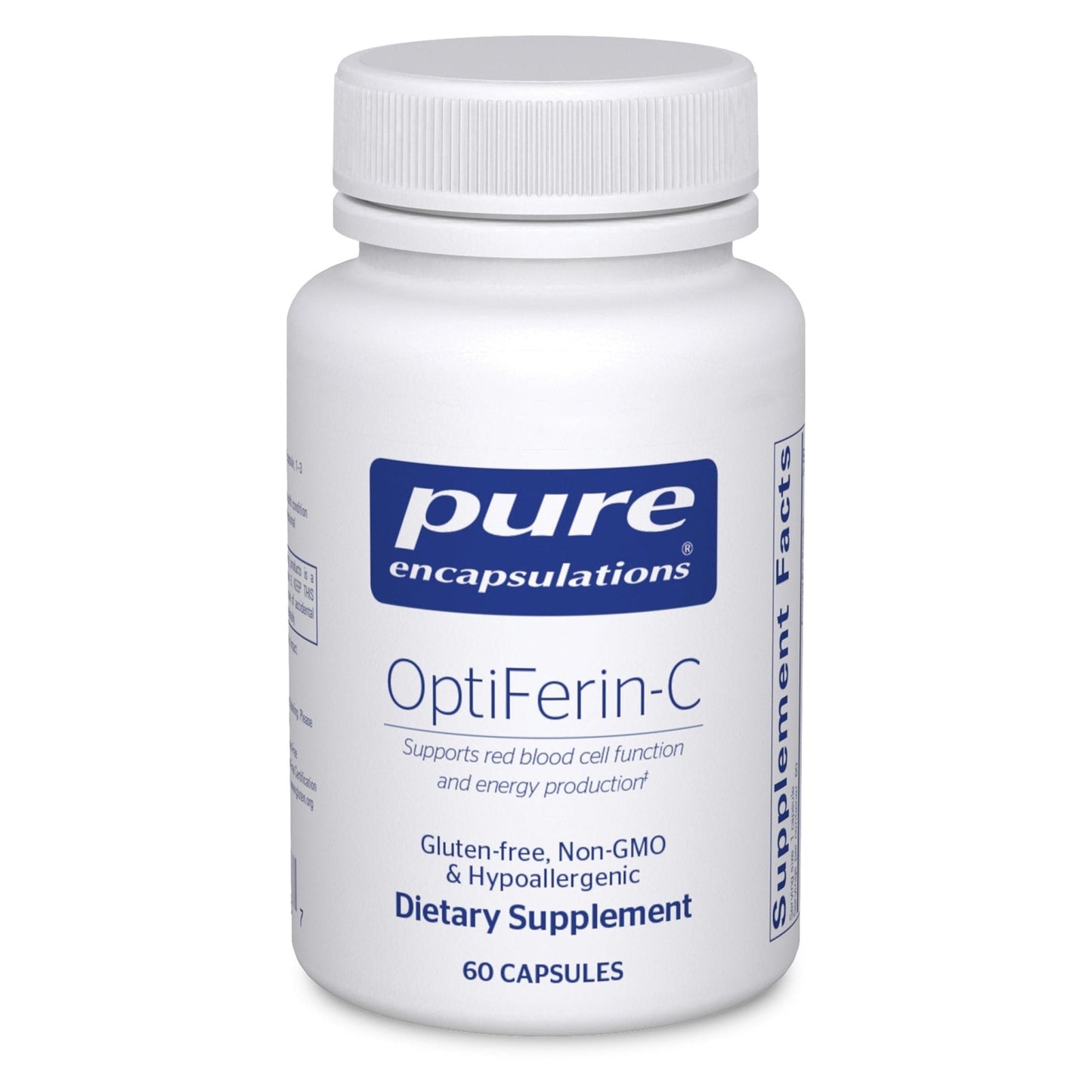 Pure Encapsulations OptiFerin-C - for Red Blood Cells & Energy - Iron Absorption Support - Energy Supplement* - Vitamin C Enriched - Gluten Free & Non-GMO - 60 Capsules - Maple Wellness Supplements
