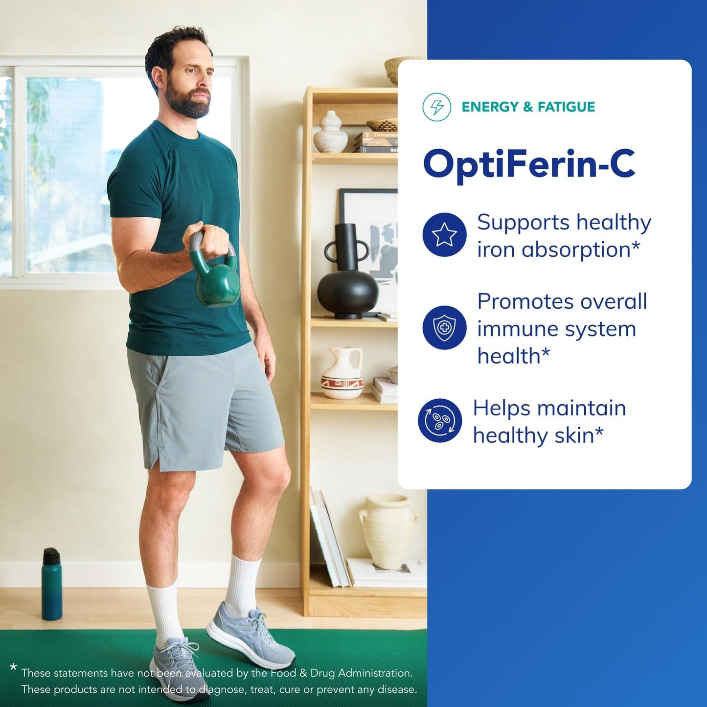 Pure Encapsulations OptiFerin-C - for Red Blood Cells & Energy - Iron Absorption Support - Energy Supplement* - Vitamin C Enriched - Gluten Free & Non-GMO - 60 Capsules - Maple Wellness Supplements