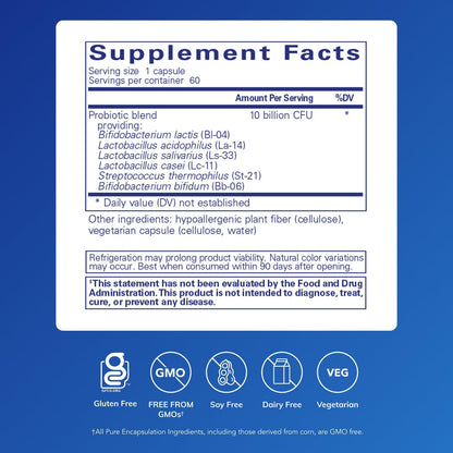 Pure Encapsulations Probiotic G.I. - Shelf Stable Probiotic for Intestinal Health & Gastrointestinal Support - Maple Wellness Supplements