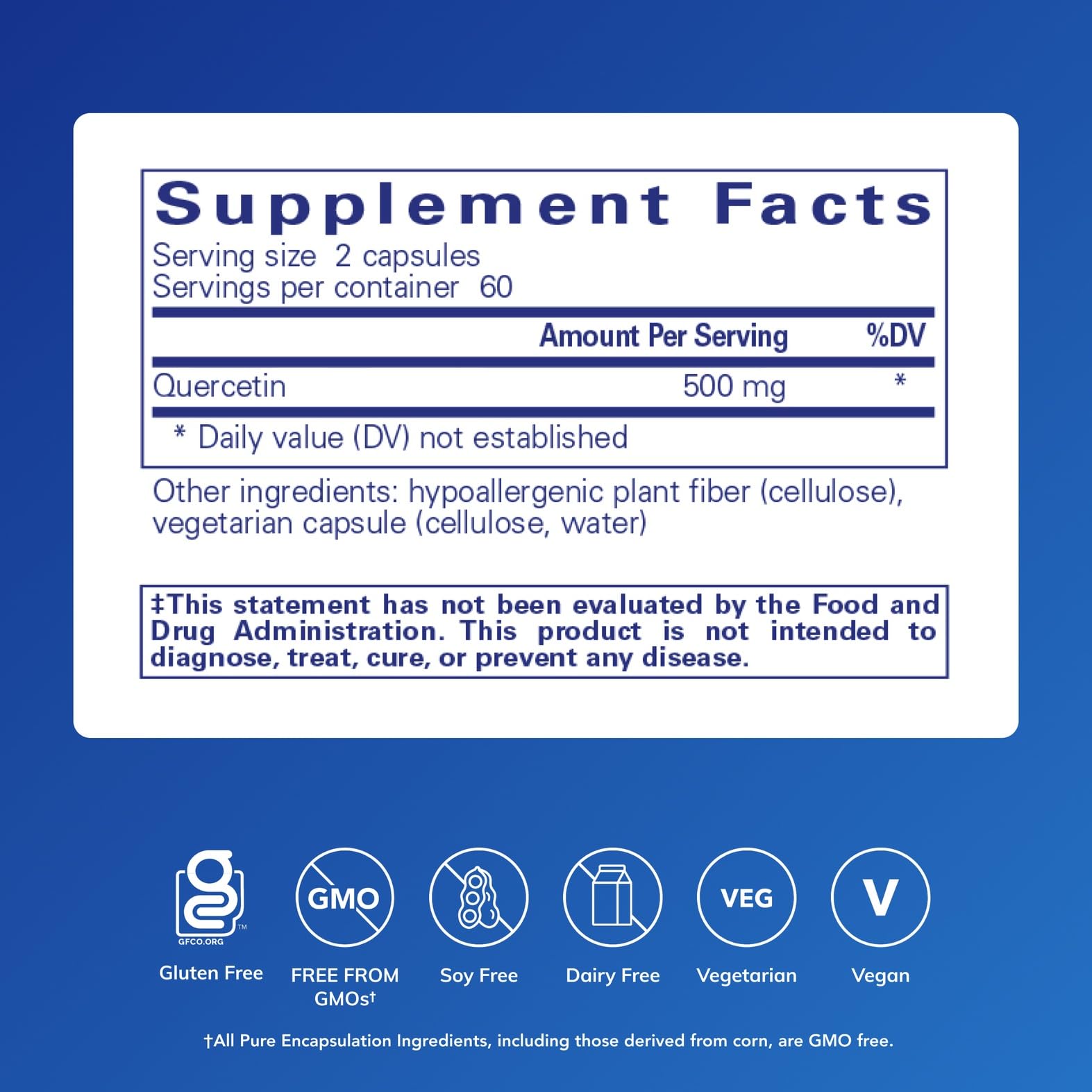 Pure Encapsulations Quercetin - 500 mg - Immune Support, Cellular Health & Heart Health - Antioxidant Supplement - Maple Wellness Supplements