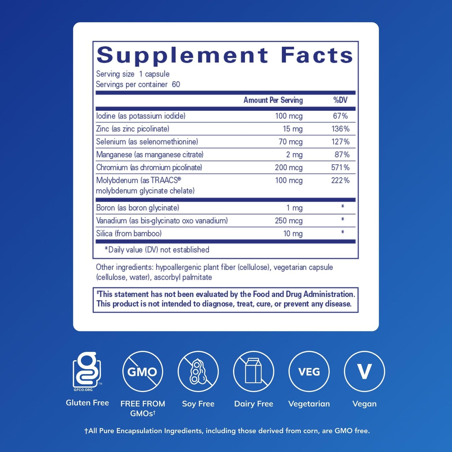 Pure Encapsulations Trace Minerals - Multimineral Supplement - Mineral Supplement - Supports Metabolism & Cellular Function* - Gluten Free & Vegan - 60 Capsules - Maple Wellness Supplements