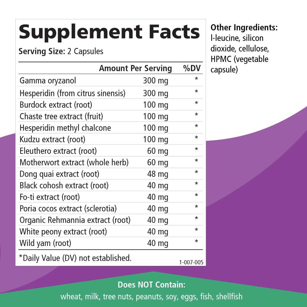 Pure Essence Labs Transitions Vitamins for Women, Natural Menopause Relief Supplement to Promote Hormone Balance, Reduce Hot Flashes, Mood Swings & Night Sweats, 60 Capsules - Maple Wellness Supplements