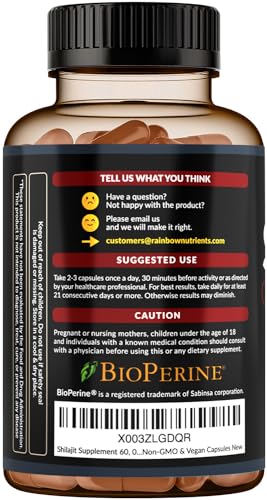 Pure Himalayan Shilajit Capsules Supplement (60,000mg+ Absorption Enhancer+50% - Maple Wellness Supplements