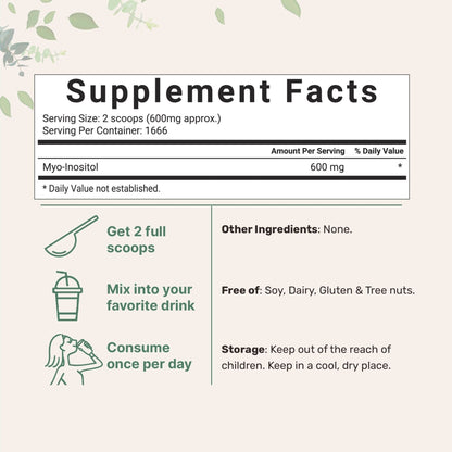 Pure Inositol Powder, Myo-Inositol B8 Powder, 1KG (2.2 Pounds), Strongly Supports Liver - Maple Wellness Supplements