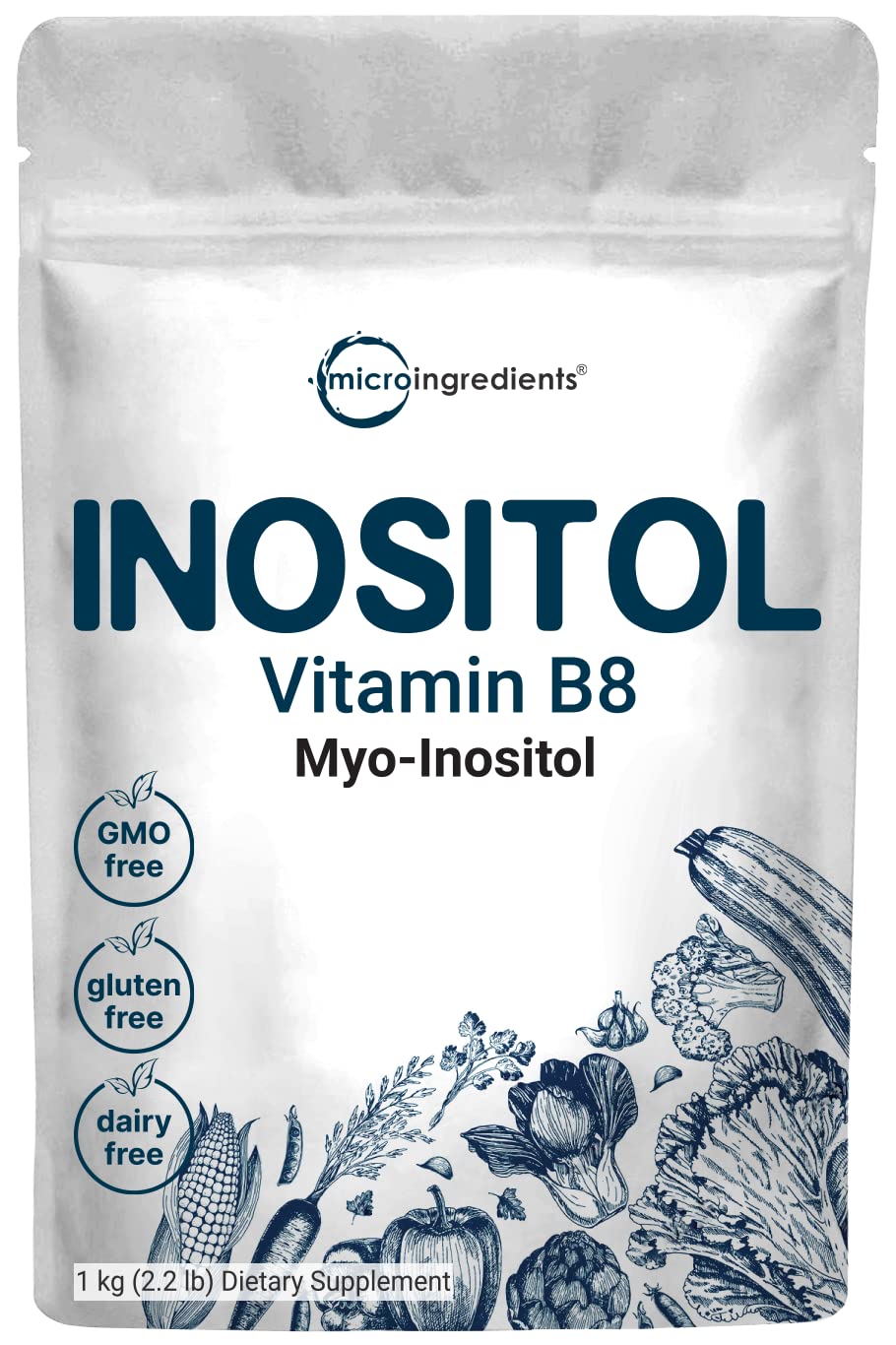 Pure Inositol Powder, Myo-Inositol B8 Powder, 1KG (2.2 Pounds), Strongly Supports Liver - Maple Wellness Supplements