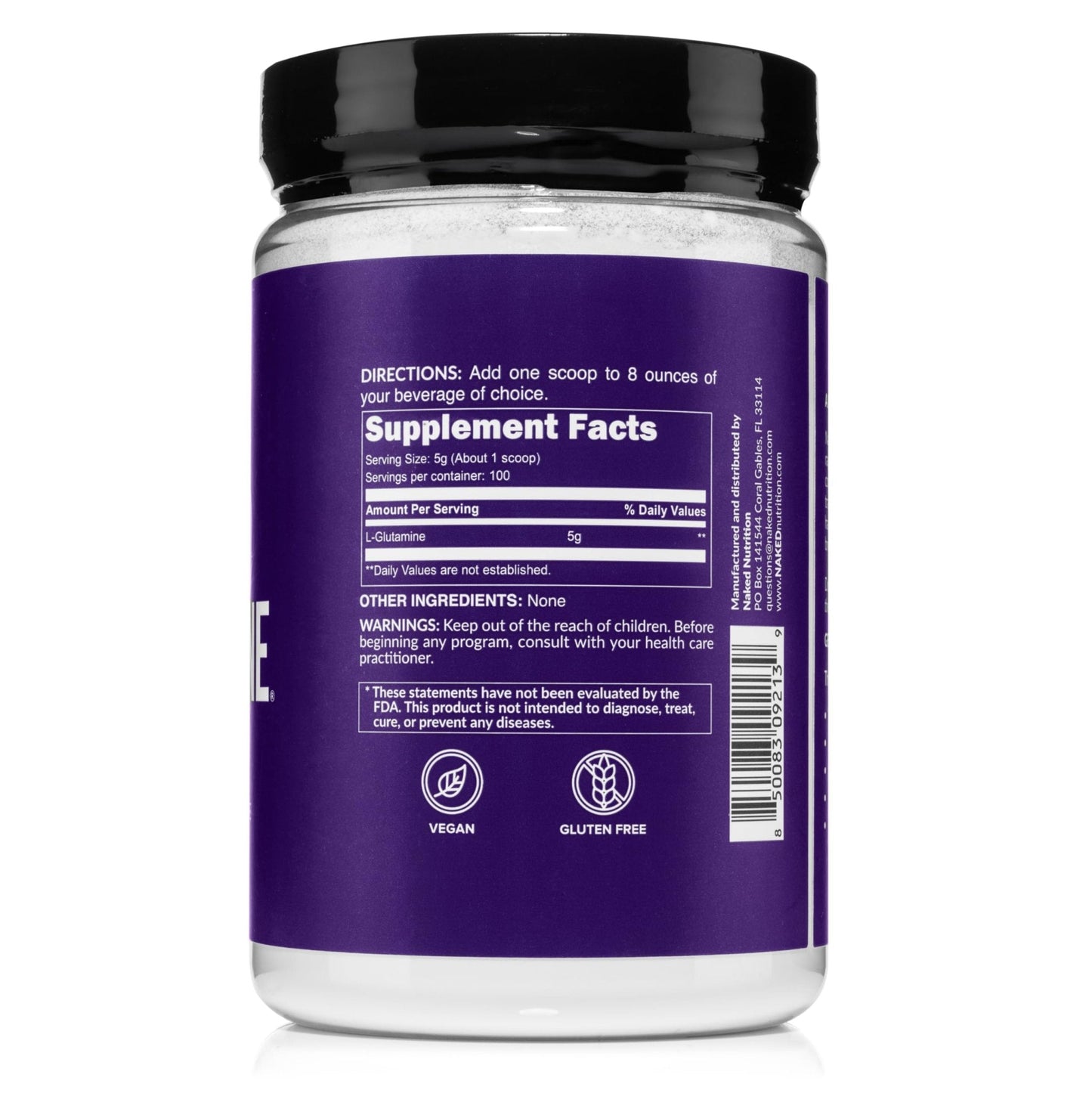 Pure L-Glutamine Made in The USA - 100 Servings - 500g, 1.1lb Bulk, Vegan, Non-GMO, Gluten and Soy Free. Minimize Muscle Breakdown & Improve Protein Synthesis. No Additives - Maple Wellness Supplements