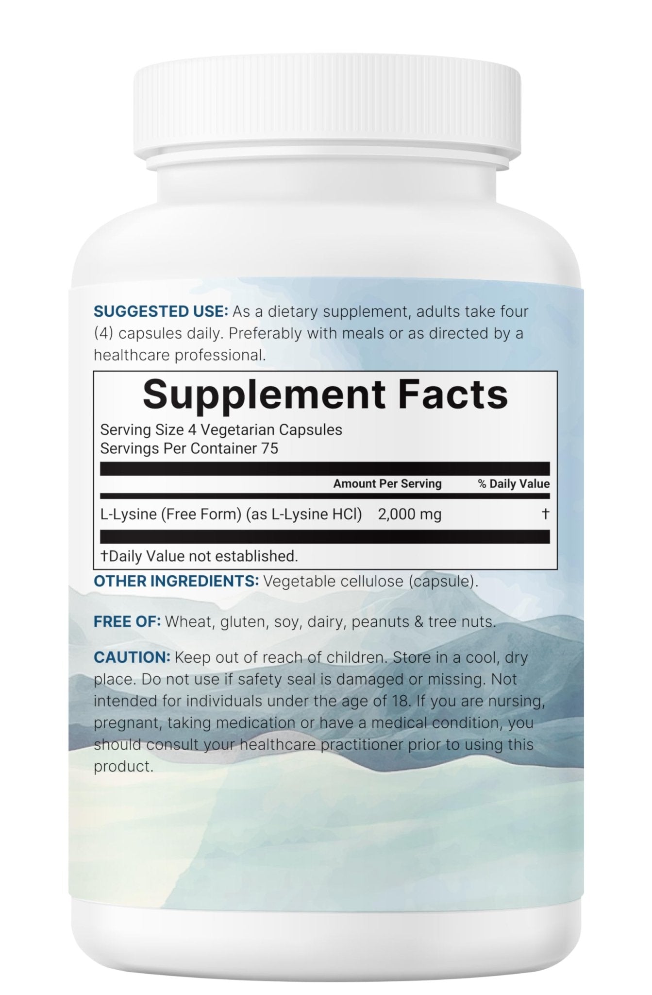 Pure L-Lysine 2,000mg, 300 Veggie Capsules | Maximum Potency, Easily Absorbed, Free Form | Essential Amino Acid for Collagen, Lip, & Immune Support - Maple Wellness Supplements