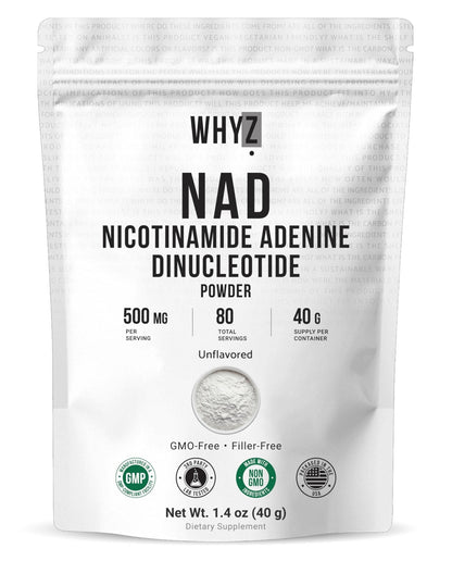 Pure NAD Powder Nicotinamide Adenine Dinucleotide Supplement Unflavored and Gluten-Free Premium Pure NAD Powder for Daily Wellness and Nutrition Support, 40g - Maple Wellness Supplements