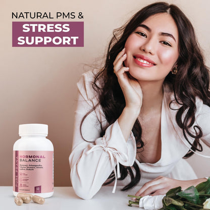 Pure Prana Ayurvedic Hormone Balance for Women - Shatavari & Ashwagandha Supplement for PMS Relief & Menstrual Support - Menopause, Perimenopause & Cortisol Support - 60 Capsules - Maple Wellness Supplements
