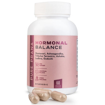 Pure Prana Ayurvedic Hormone Balance for Women - Shatavari & Ashwagandha Supplement for PMS Relief & Menstrual Support - Menopause, Perimenopause & Cortisol Support - 60 Capsules - Maple Wellness Supplements