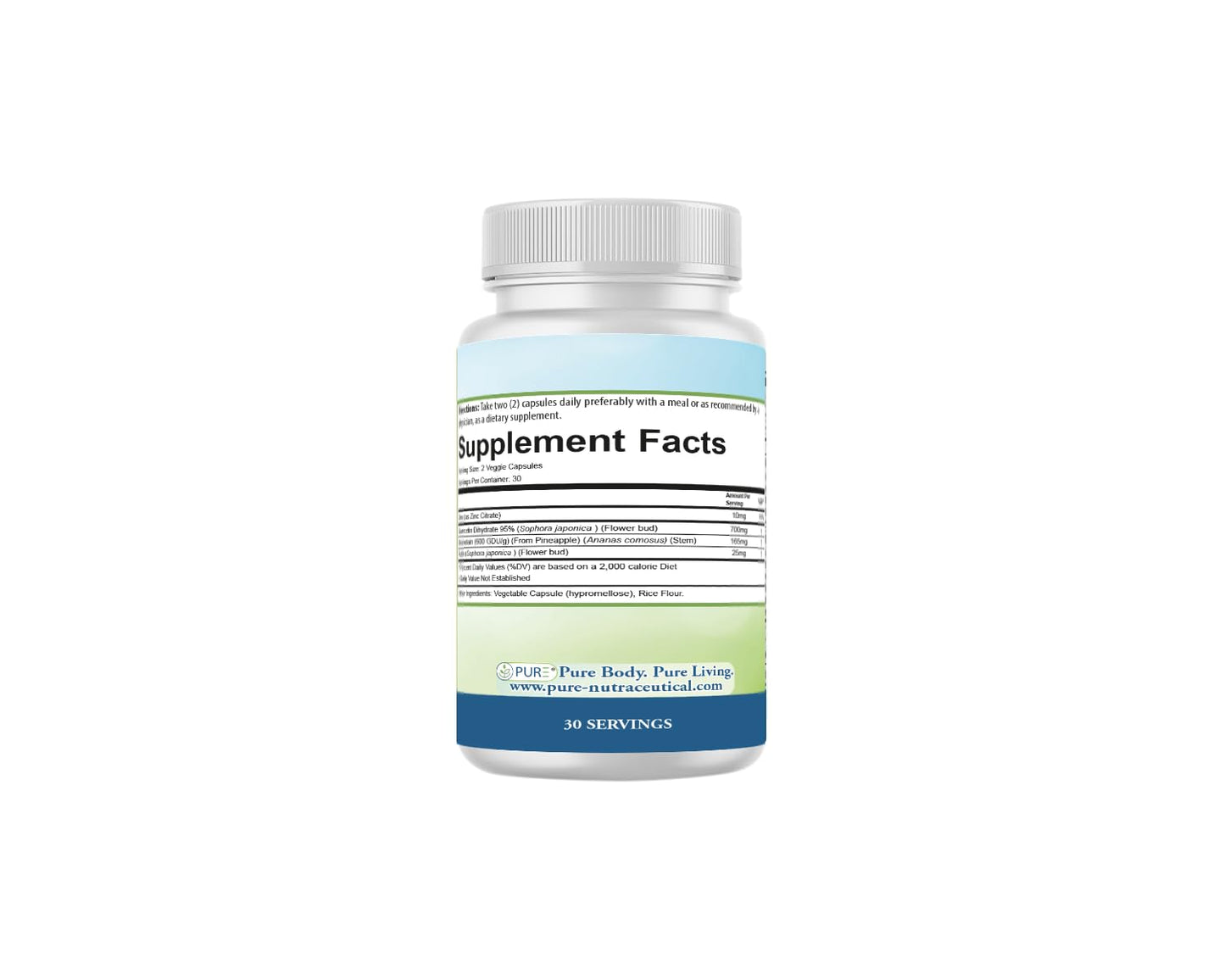 PURE® Quercetin+ with Zinc, Bromelain, Rutin Immune Shield - 60 Capsules - High Bioavailability Antioxidant Complex for Respiratory Health & Viral Defense - Made in USA - Maple Wellness Supplements