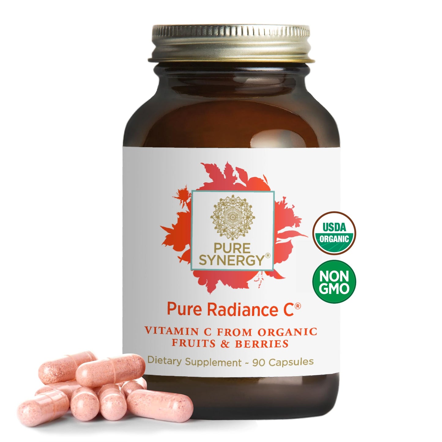 PURE SYNERGY Pure Radiance C | Organic Vitamin C Capsules | 100% Natural, Whole Food, Non-GMO Supplement with Organic Camu Camu - Maple Wellness Supplements