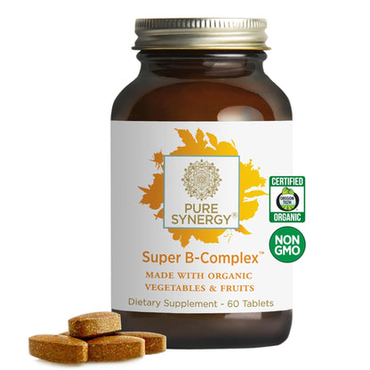 PURE SYNERGY Super B-Complex | Vitamin B Complex Made with Organic Whole Foods | Vegan Supplement with Natural Vitamin B12, Niacin, and Folate | for Energy - Maple Wellness Supplements