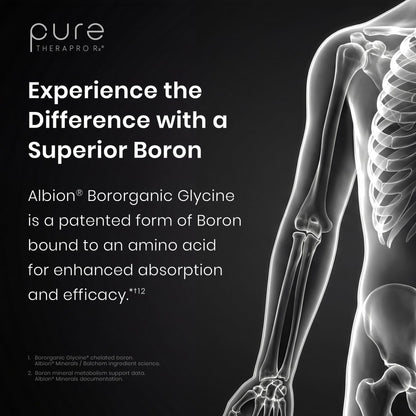 Pure TheraPro Rx Bio Boron 10mg, 3 Months Supply - Bororganic Glycine Boron for Men & Women - Premium Formula for Bone Health, Joint Flexibility - Maple Wellness Supplements