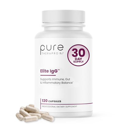Pure Therapro Rx Elite IgG Immunoglobulin Supplement, 120 Caps - Gut Health & Immune Support, 1100 mg IgG, IGA & IgM, Sunflower Lecithin | Dairy & Gluten - Maple Wellness Supplements