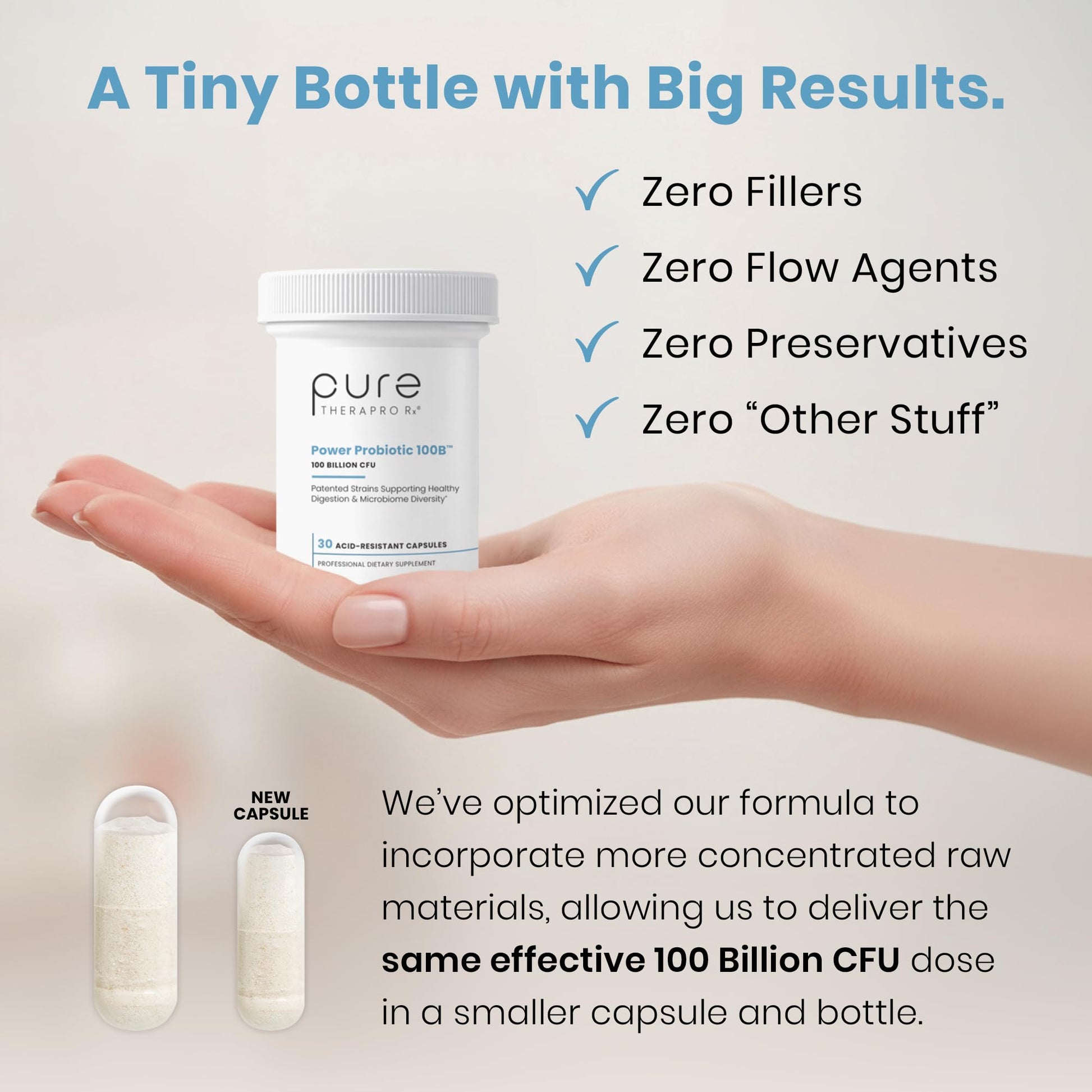 Pure Therapro Rx Power Probiotic 100B | 30 Acid Resistant Capsules - 1 Month Supply | 4 Proven Strains 100 Billion CFU | Flora Balance & Digestion - Maple Wellness Supplements