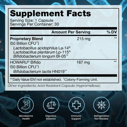 Pure Therapro Rx Power Probiotic 100B | 30 Acid Resistant Capsules - 1 Month Supply | 4 Proven Strains 100 Billion CFU | Flora Balance & Digestion - Maple Wellness Supplements