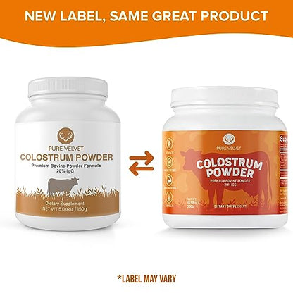 Pure Velvet Colostrum Powder for Gut Health, Bloating, Hair Growth, Immune Support - Maple Wellness Supplements