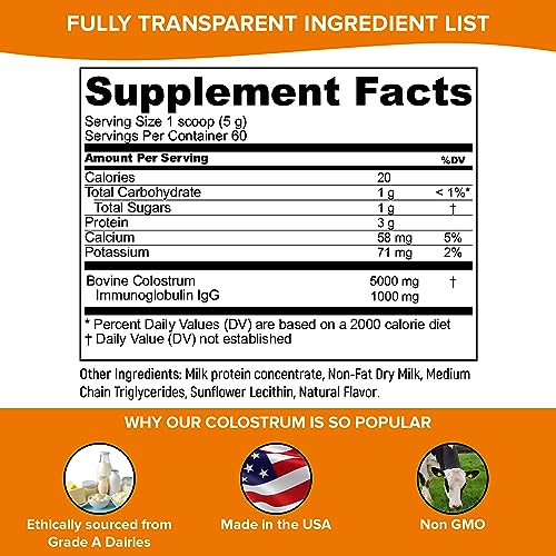 Pure Velvet Colostrum Powder for Gut Health, Bloating, Hair Growth, Immune Support - Maple Wellness Supplements