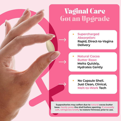 PURE WOMAN - pH-ighter Vaginal Boric Acid Suppositories for Women - Hyaluronic Acid - 4 in 1 Vaginal Suppositories for Discomfort, Dryness, Odor & pH Balance- Full Vaginal Health Care - 7pk - Maple Wellness Supplements