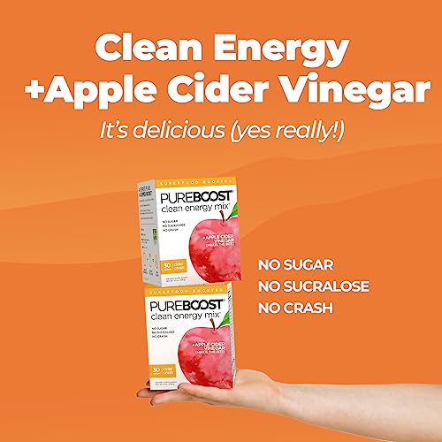 Pureboost Apple Cider Vinegar Superfoods Clean Energy Drink Mix, Boosted with 1,000 mg - Maple Wellness Supplements