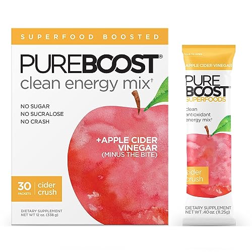 Pureboost Apple Cider Vinegar Superfoods Clean Energy Drink Mix, Boosted with 1,000 mg - Maple Wellness Supplements