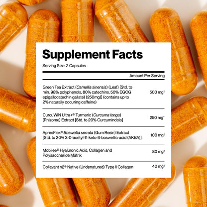 PUREFUNCTION Collagen Repair Joint Support Supplement - Boswellia, Turmeric, Hyaluronic Acid, EGCG, and Undenatured Collagen for Joint Maintenance and Repair - 60 Capsules - Maple Wellness Supplements