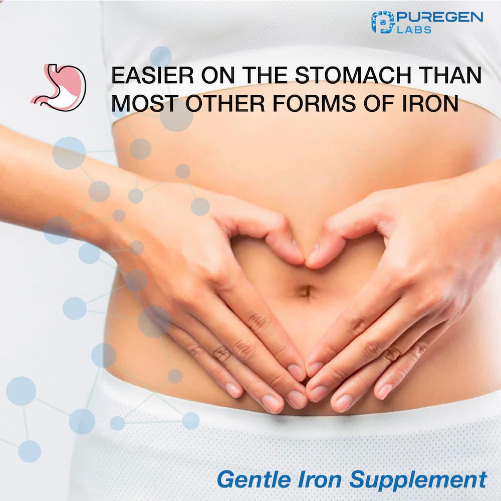 Puregen Labs Ferrous Gluconate 324 mg [High Potency] Iron Supplement, Gentle on Stomach - 100 Tablets - Maple Wellness Supplements