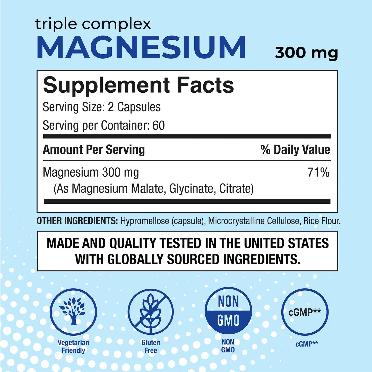 Puregen Labs Triple Magnesium Complex 300mg of Magnesium Glycinate, Malate, & Citrate - Maple Wellness Supplements