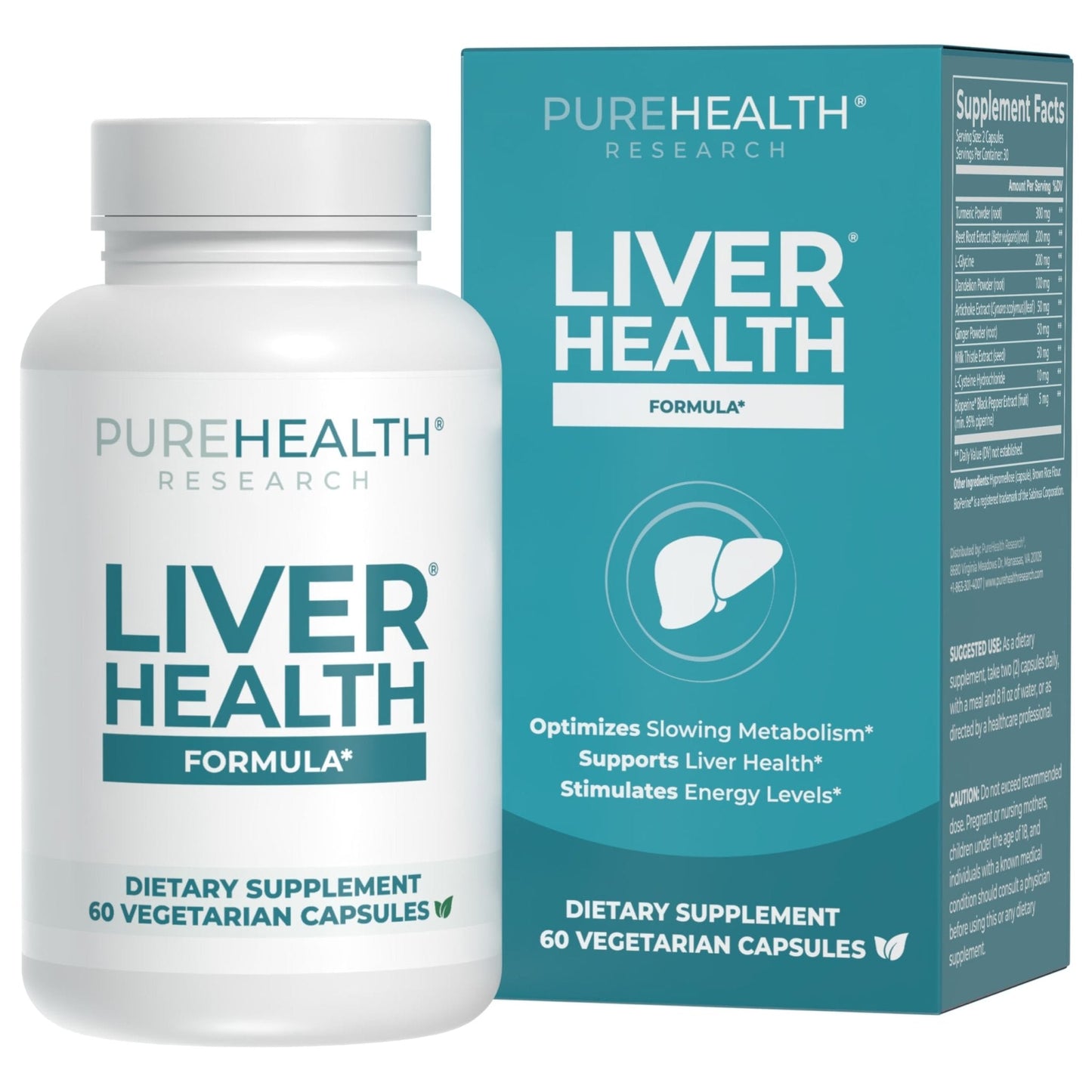 PUREHEALTH RESEARCH Liver Health – Liver Cleanse Detox & Repair Support Supplement- with Milk Thistle, Turmeric Powder, Dandelion, Artichoke, Beet Root, Ginger - Maple Wellness Supplements