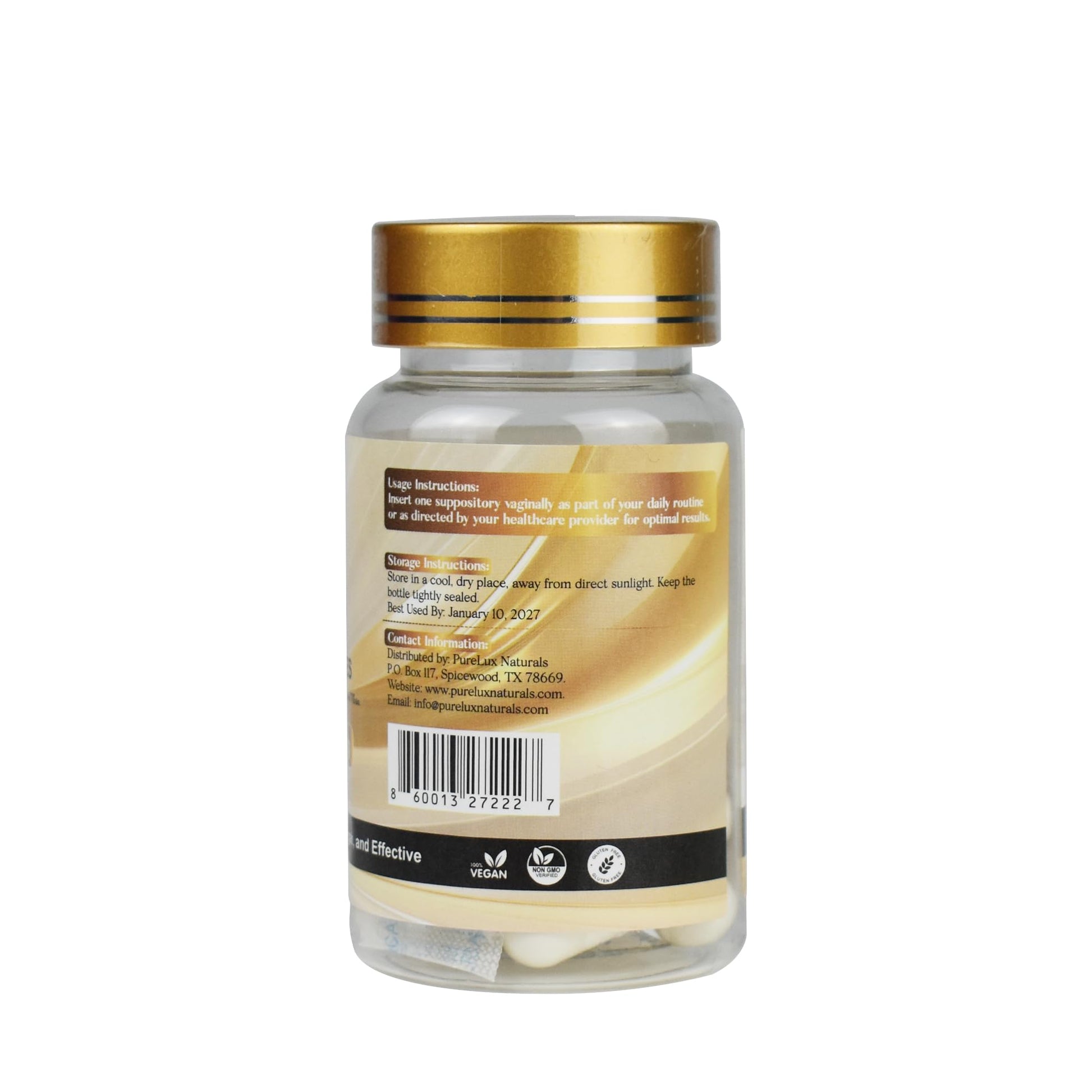 PureLux Boric Acid Feminine Wellness Support 800mg Size 000 30 Count Fragrance-Free Personal Care Formula - Maple Wellness Supplements